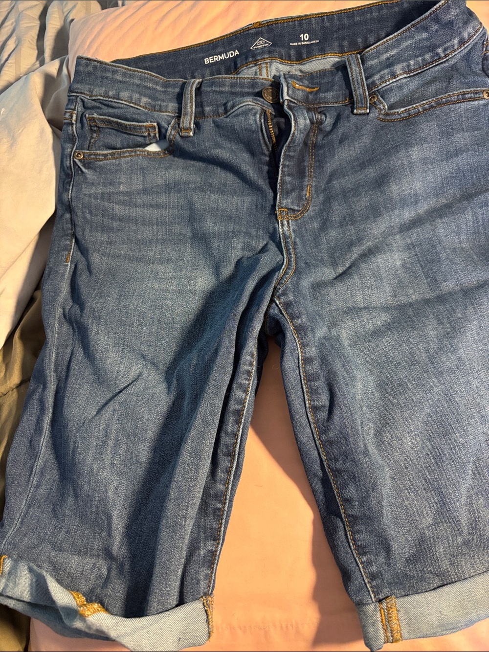 St. John's Bay Bermuda Denim Shorts - Medium Blue